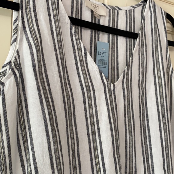NWT Striped Loft Petite Peplum Tank - Picture 4 of 6